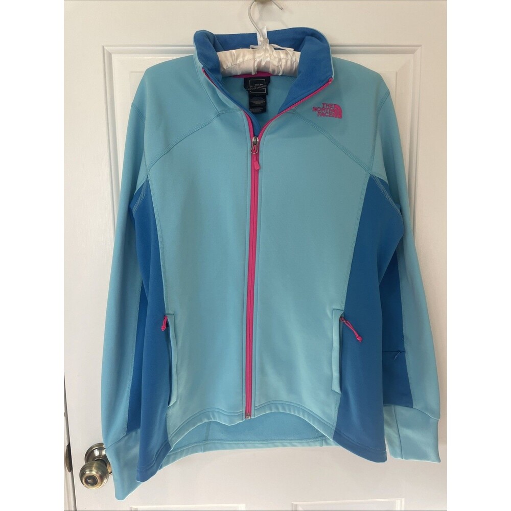 The North Face Soft Shell Women’s Jacket Lightweight Light Blue Size large Pink
